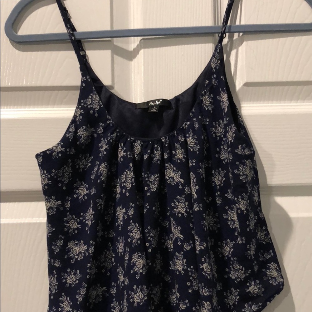 Navy and white sheer crop top - Picture 2 of 2